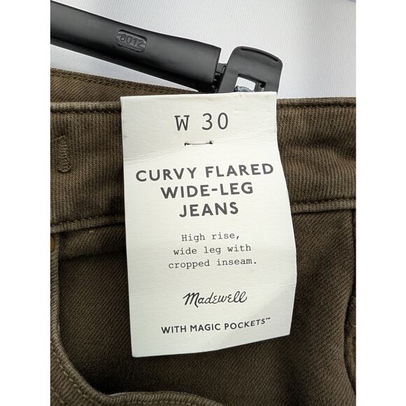 NWT Madewell TheCurvy Flared Wide-Leg Crop Jean in Dark Mocha sz 30 - Picture 7 of 9